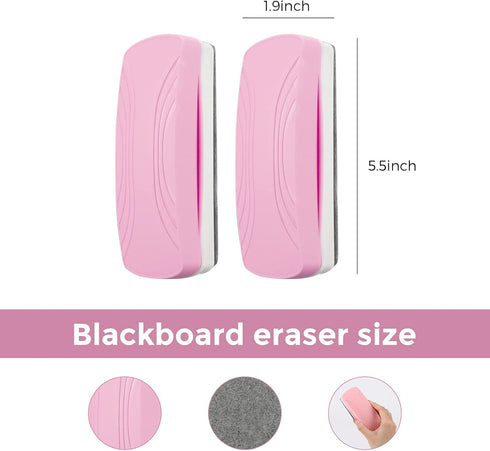 Ddaowanx Magnetic Dry Erase Eraser, Whiteboard Eraser, Glass Board Eraser, Pack of 2 (Pink) for School and Office