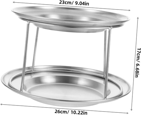 Stainless Steel Double Layer Seafood Serving Tower - Perfect for Parties