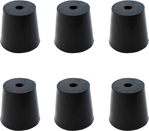 YXQ Rubber Conical Plugs, 18mm to 24mm, 6 Black Sealed Laboratory Rubber Plugs for Test Tubes