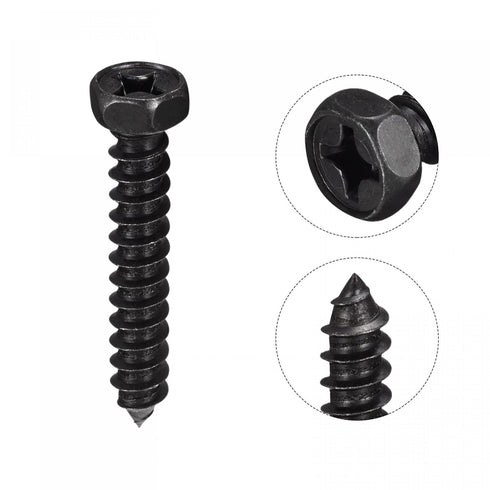 uxcell Hex Lag Screws 1/4" x 1-1/2" Carbon Steel Phillips Head Self-Tapping Bolts for Deck Building, 25pcs
