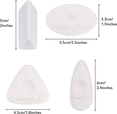 Outus Cube Erasers with Grip, Different Shape Vinyl White Eraser for Art Drawing, Writing, Sketching (8)