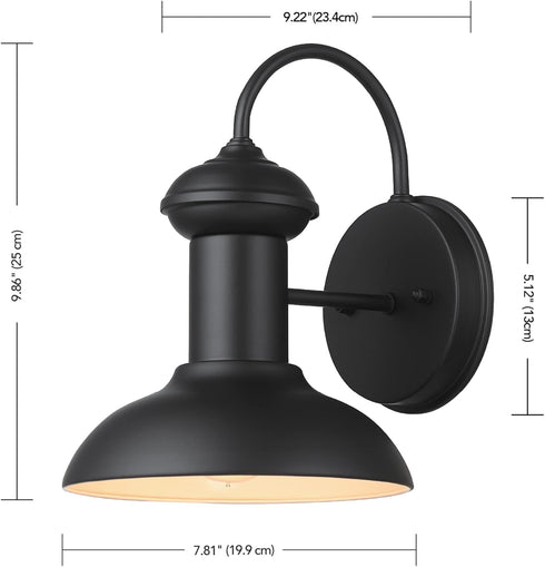 44862 1-Light GLOBE Electric Martes Outdoor Indoor Wall Sconce, Matte Black