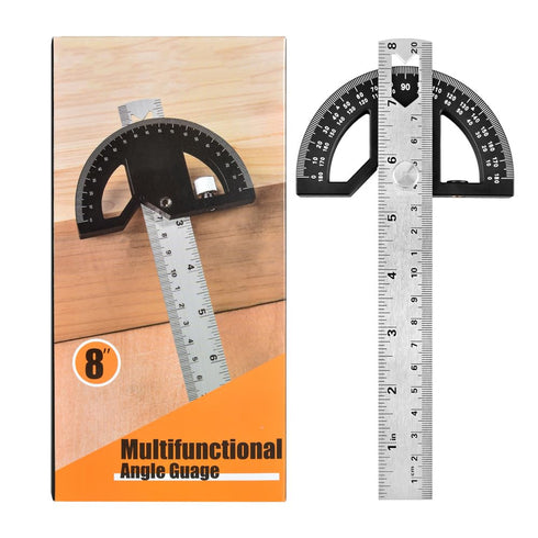 Protractor Angle Finder Carpenter Square, Adjustable Aluminum Protractor Square for Woodworking Hobbyists