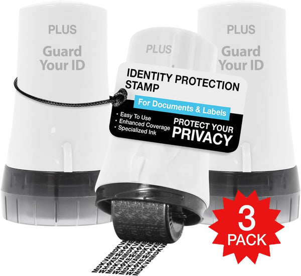 Guard Your ID Advanced 2.0 Roller Identity Privacy Stamp, Identity Theft Prevention, Regular 3-Pack