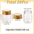 SUNNYCLUE 20Pcs Glass Clear Test Tubes 15ml Sample Vials Tiny Glass Bead Bottles with Gold Aluminium Screw Cap Mini Glass Bottles Glass Jars for Essential Oil Liquid Powder Message Jewelry DIY Crafts