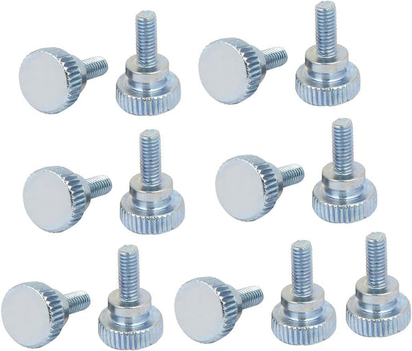 uxcell M4x10mm Flat Knurled Head Fully Threaded Thumb Screws Bolts Fastener 15pcs