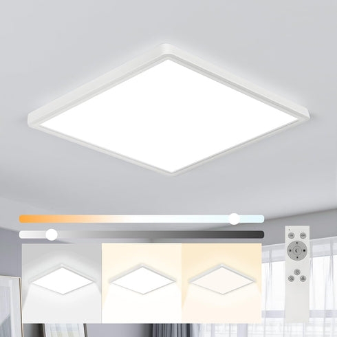 12 inch Dimmable LED Flush Mount Ceiling Light with Remote, 24W Full