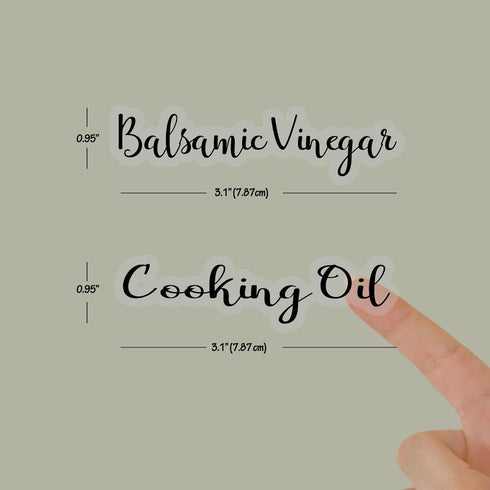 Set Modern Oil & Vinegar Bottle Labels, Minimalist Waterproof Kitchen Container Label