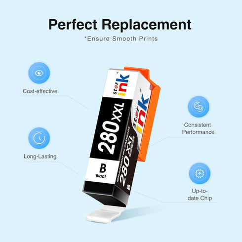 st@r ink Compatible Ink Cartridge Replacement for Canon PGI-280 XXL 280XXL for Pixma TR8620 TR8520 Printer (2 Packs)