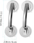 2pcs NUOBESTY Silver Bathroom Suction Grab Bars Heavy-Duty Plastic Door Handles for Seniors Easy Installation