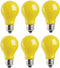 6 Packs 3W A60 LED Bug Light Bulbs, E26 Outdoor Bug Light Bulb, 25W Equivalent, 2000K Amber Glow Night Light