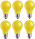 6 Packs 3W A60 LED Bug Light Bulbs, E26 Outdoor Bug Light Bulb, 25W Equivalent, 2000K Amber Glow Night Light