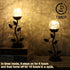 Set 2 Bulb NEEDOMO of Led Table Lamp Bedside Nightstand Lamps, Crackle Glass Ball Led with Bronze Metal Leaf Desk