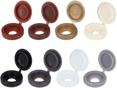 GORGECRAFT 1 Box 200Pcs 8 Colors Hinged Screws Cover Caps Fold Snap