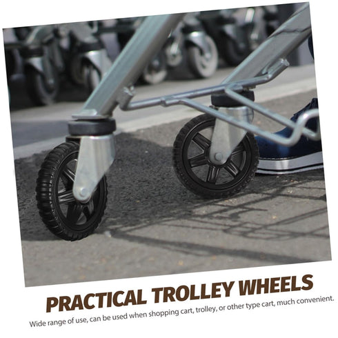 4pcs OUNONA Replacement Wheels for Shopping Cart Rolling Cart Wheel Caster for Grocery Trolley Pu Material