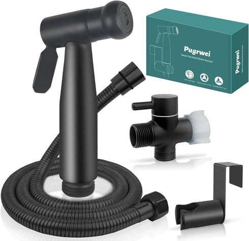 Pugrwei Handheld Bidet Sprayer for Toilet, Premium Stainless Steel Bathroom Bidet Sprayer Set