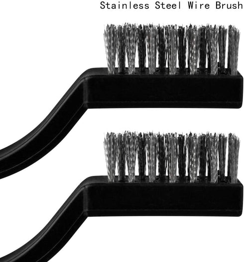 15 Pcs Mini Stainless Steel Wire Brush Set - Cleaning Welding Slag Rust, Wire Bristle Scratch Brush Set with Curved