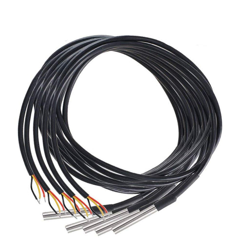 HiLetgo 5pcs DS18B20 Temperature Sensor Probe, Waterproof Stainless Steel Package, 1M