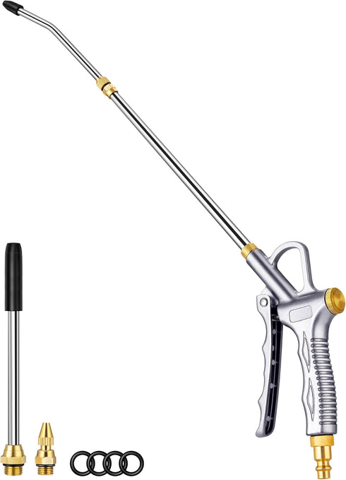 JASTIND Upgrade Air Blow Gun with Adjustable Nozzle, 27 Inches Extension, 4.9 Inches Steel Air Flow Nozzle, High Volume