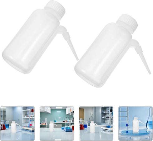 6pcs 250ml FOMIYES Translucent Polyethylene Wide Mouth Wash Bottles Laboratory Squirt Bottles for Chemical Reagent