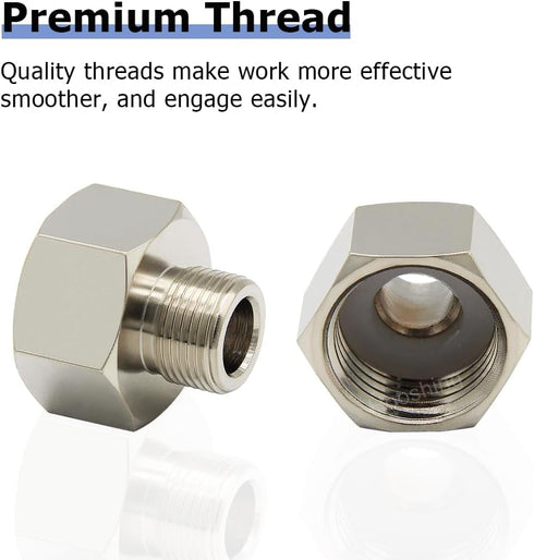 Hooshing 2PCS Faucet Hose Adapter, 1/2 Female to 3/8 Male Reducer Compression Brass Pipe Fitting with Washers