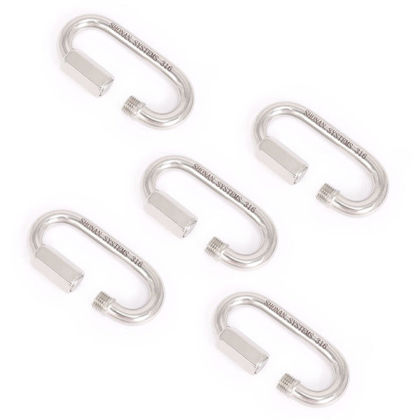 SHONAN 2.3 Inch Chain Quick Links, 5 Pcs Marine Grade Quick Link Connector, Stainless Steel 316
