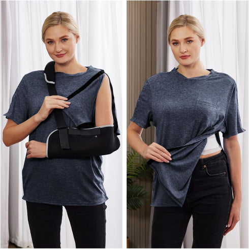 Adaptive Chemo Clothing: Men's Recovery Shirts with Snap Open Sides