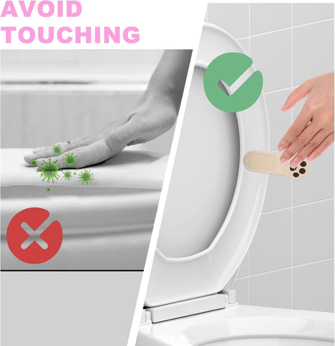 Aphumedc 4 Pack Toilet Seat Lifter Handle, Toilet Lid Cover Lifter Toilets Seat Handle Holder Lift Tools Avoid Touching