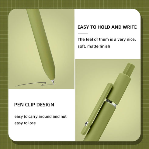 Gel Pens, 10 Pcs 0.5mm Fine Point Smooth Writing Pens, High-End Black Ink Pens for Journaling, School Office Supplies