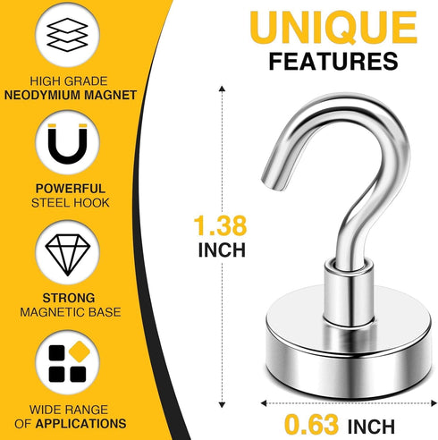 30lbs+ 2026 20 Pack DIYMAG Magnetic Hooks, Magnet Hook Cruise Cabin Ship Essentials Heavy Duty Strong Magnets