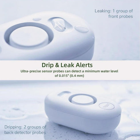 METAK Water Leak Detector Sensor Alarm: Home Water Flooding Monitor Smart Sink Overflow Monitoring Adjustable Wet