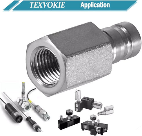 TEXVOKIE PD342 1/8" 1/4"-18 1.63" Test Port and Diagnostic Equipment Quick Nipple with Female Pipe Thread, Fits for PD