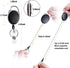 JIKIOU Retractable Badge Reel with Carabiner | Belt Clip and Key Ring for ID Card Keychain Badge Holder, Black 3 Pack