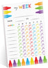 Cheerful Crayon Design Weekly Chore Chart, 6" x 10" Sticky Note Fill in Task List