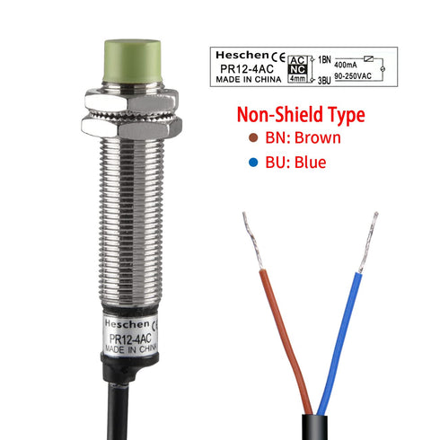 M12 Inductive Proximity Sensor Switch PR12-4AC 4mm AC100-240V 2-Wire NC (Normally Closed) CE