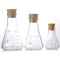 Glass Erlenmeyer Flask Set, Graduated Borosilicate Glass (250 ml, 150 ml & 50 ml) with Rubber Stoppers