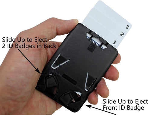 Super Heavy Duty Sidekick Retractable Badge and Key Reel - Carabiner Clip with Three Card ID Badge Holder