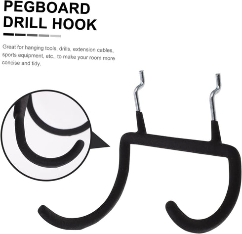 4pcs GANAZONO Heavy Duty Pegboard Hooks for Drill Holders Pegboard Hangers for Efficient Tool Organization Garage