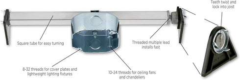 0110000 3 Lock,Silver(Pack 1) Westinghouse Saf-T-Brace for Ceiling Fans, Teeth, Twist