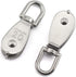 3-Pack M20 Single Pulley Block Heavy Duty Stainless Steel Hardware, Fixed Pulley for Wire Rope Loading 75kg