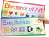 Fancy Land 16 Elements of Art Principles of Design Educational Posters, 7” x 17” for Classroom Decoration