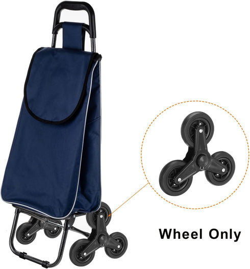 8 Inch, 2 Pack uxcell Stair Climbing Wheels Replacement Rubber Foaming Shopping Cart Tri-Wheels Repair for Folding