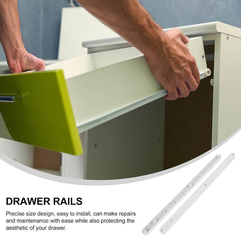 2pcs Side Mounted Plastic Drawer Slides Smooth Sliding Rails for Wardrobe Cabinet Bedside Tables Dressers Runners