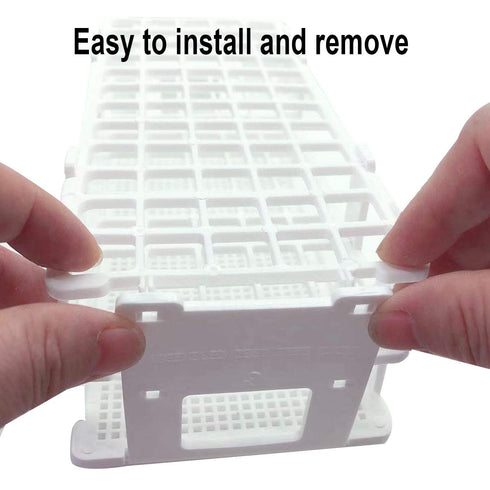 Plastic Test Tube Rack - 2 Pack White 40 Holes Holder for 21mm and Below Test Tubes, Detachable