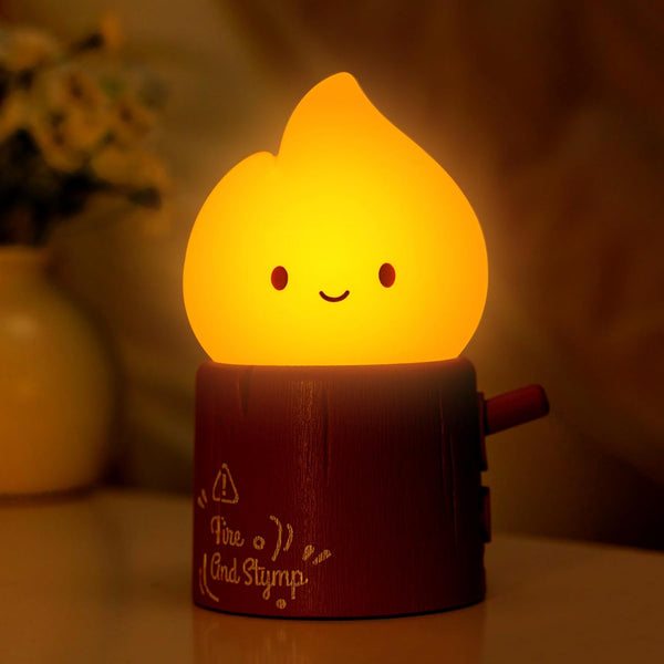 Emotional Support Flame Night Lamp, Fire with Positive Smile Candlelight Mood Light,