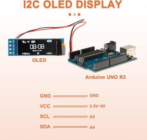 JAMHER 0.91 Inch I2C 128x32 Wire(3Pack IIC OLED Display Module Pixel Mini Self-Luminous Display Screen Board