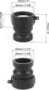 QWORK Poly Cam Lock Fittings, 20 Pack 2” Part A Cam Groove Hose Fitting, 2" Male Adapter x 2" Female Thread