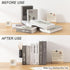 Kingsmile Metal Bookends, Heavy Book Stopper for Shelves, Removable Pen Holder (Black)