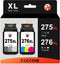 COCCINK PG-275 CL-276 XL Ink Cartridge for Canon Pixma Printers, Combo Pack (1 Black 1 Color)