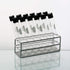 ULAB 30ml Test Tubes with Black Screw Caps, Dia.20x150mm, Marking Area, Pack of 12, Borosilicate Glass, UTT1014